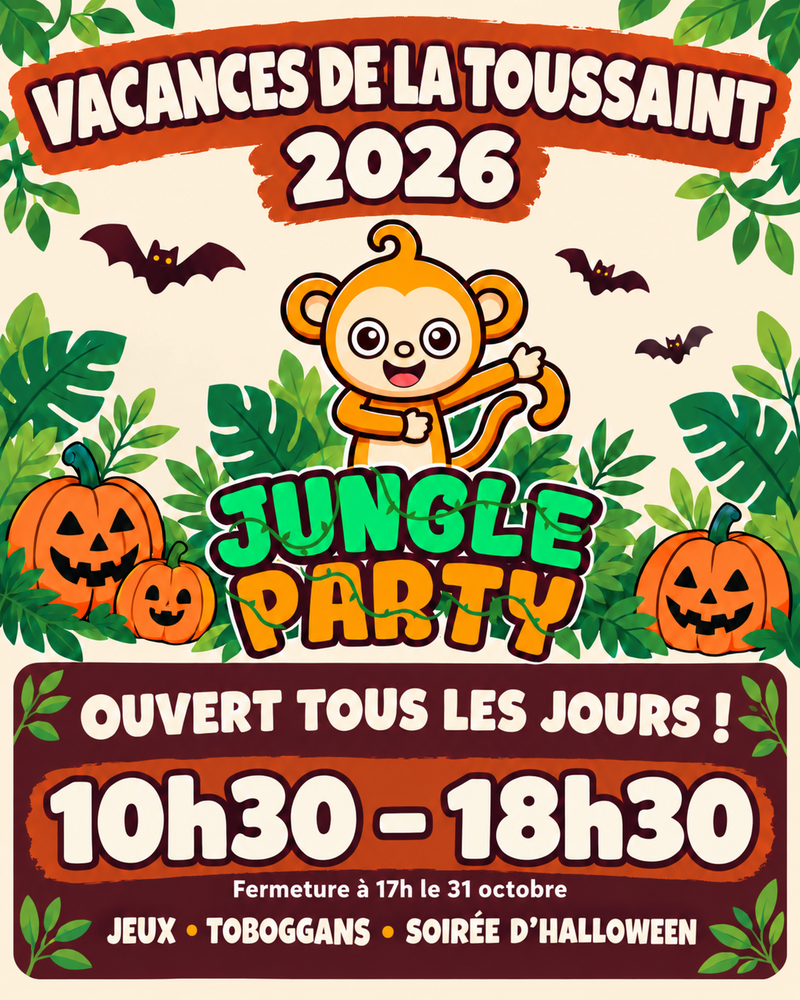 Affiche des vacances à la Jungle Party