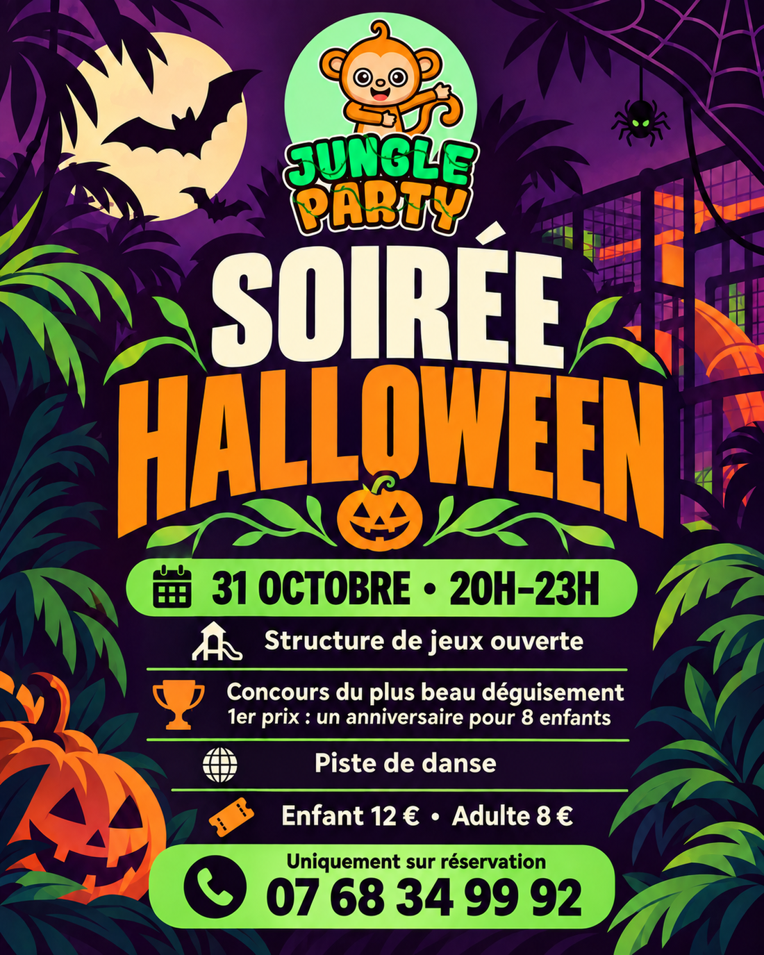Affiche de la soirée Halloween Jungle Party